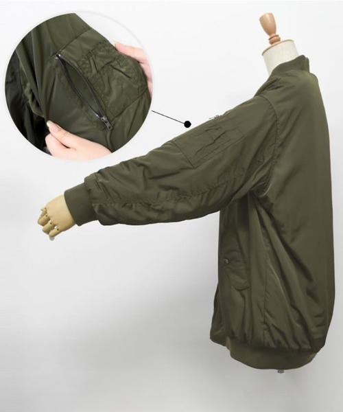 aquagarage（アクアガレージ）の「リバーシブルMA-1裏ボアブルゾン（その他アウター・レディース・カーキ/ブラック/モカ・M）」の15枚目の写真