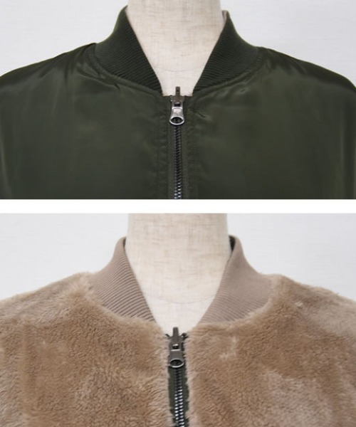 aquagarage（アクアガレージ）の「リバーシブルMA-1裏ボアブルゾン（その他アウター・レディース・カーキ/ブラック/モカ・M）」の17枚目の写真