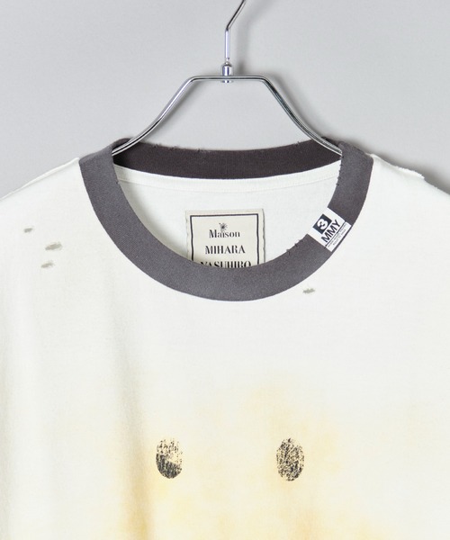 MIHARAYASUHIRO(ミハラヤスヒロ)の「【MIHARAYASUHIRO/ミハラヤスヒロ】SMILY FACE PRINTED DISTRESSED TEE(Tシャツ/カットソー・メンズ・ブラック/ホワイト・44/46/48)」の4枚目の写真