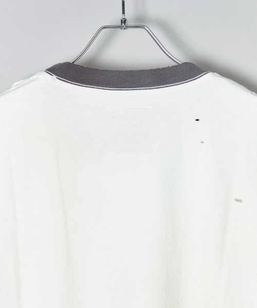 MIHARAYASUHIRO(ミハラヤスヒロ)の「【MIHARAYASUHIRO/ミハラヤスヒロ】SMILY FACE PRINTED DISTRESSED TEE(Tシャツ/カットソー・メンズ・ブラック/ホワイト・44/46/48)」の5枚目の写真