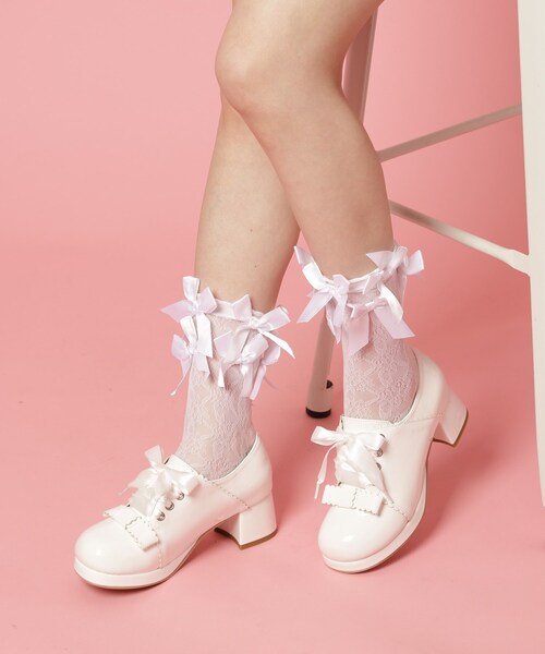 cs T&P(シーエスティーアンドピー)の「ガーリーリボンパンプス(パンプス・レディース・ブラック系8/ホワイト系2/ブラック系1/レッド系3・LL/L/M/S)」の9枚目の写真