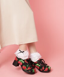 ♦️　デニム地にひまわりがかわいい太めかかとのチャンキーヒール　エスペランサ 5WAYチャンキーヒール厚底パンプス（パンプス） | ESPERANZA