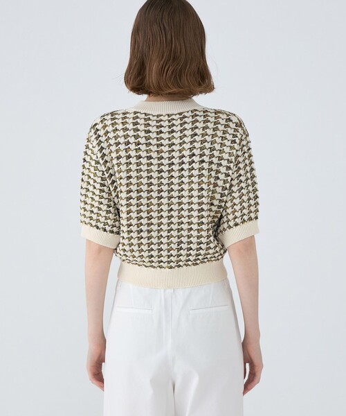 MACPHEE（マカフィー）の「ハウンドトゥース ハーフスリーブ