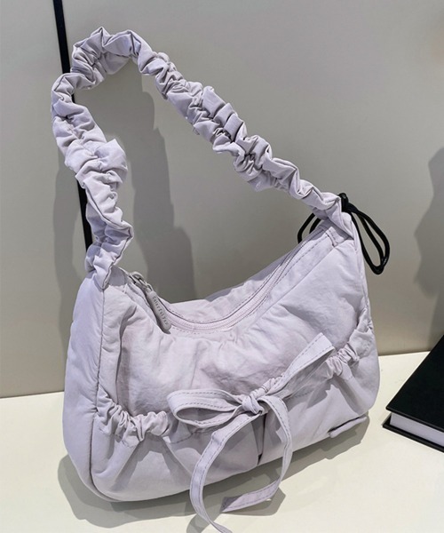 Miniministore(ミニミニストア)の「ショルダーバッグ 斜めがけバッグ リボン(ショルダーバッグ・レディース・ブルー/ピンク/アイボリー/ブルーグリーン/ラベンダー/ブラック・FREE)」の5枚目の写真