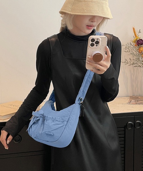 Miniministore(ミニミニストア)の「ショルダーバッグ 斜めがけバッグ リボン(ショルダーバッグ・レディース・ブルー/ピンク/アイボリー/ブルーグリーン/ラベンダー/ブラック・FREE)」の9枚目の写真
