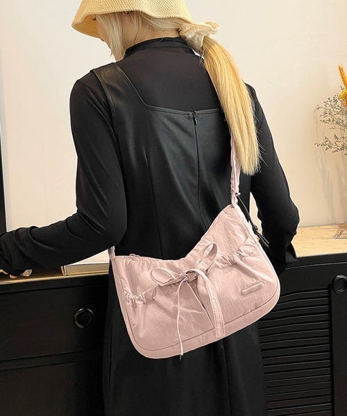 Miniministore(ミニミニストア)の「ショルダーバッグ 斜めがけバッグ リボン(ショルダーバッグ・レディース・ブルー/ピンク/アイボリー/ブルーグリーン/ラベンダー/ブラック・FREE)」の11枚目の写真