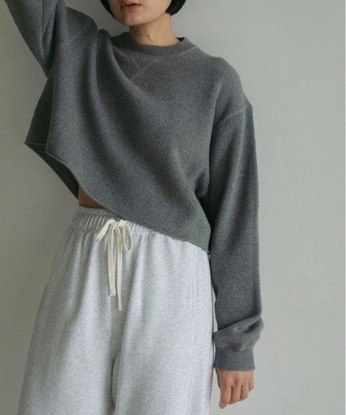 anuke（アンヌーク）の「Crewneck Stitch Knit（ニット/セーター・レディース・アイボリー/ネイビー/グレー・FREE）」の3枚目の写真