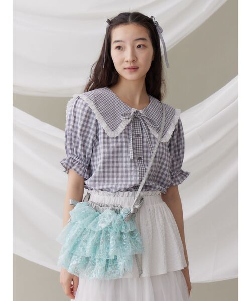 【新品】 merryjenny スパンコールフリルポシェット　青 新品】 merryjenny スパンコールフリルポシェット 青 - メルカリ
