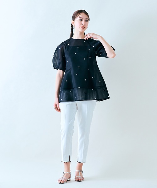 ブラウス シャツ ハート刺繍メッシュブラウス レディース セール】ハート刺繍メッシュブラウス（シャツ/ブラウス）｜Audie