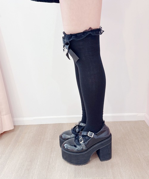 lilLillyハートチャームニーハイソックス lilLillyハートチャームニーハイソックス QOOZAセレクト