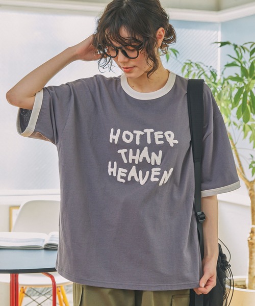 MONO-MART LADY'S(モノマートレディース)の「アソート メッセージ ロゴ グラフィック 半袖Tシャツ(Tシャツ/カットソー・レディース・チャコールグレー/アイボリー系/アイボリー/ネイビー/スミクロ・FREE)」の4枚目の写真