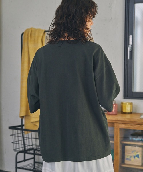 MONO-MART LADY'S(モノマートレディース)の「アソート メッセージ ロゴ グラフィック 半袖Tシャツ(Tシャツ/カットソー・レディース・チャコールグレー/アイボリー系/アイボリー/ネイビー/スミクロ・FREE)」の12枚目の写真