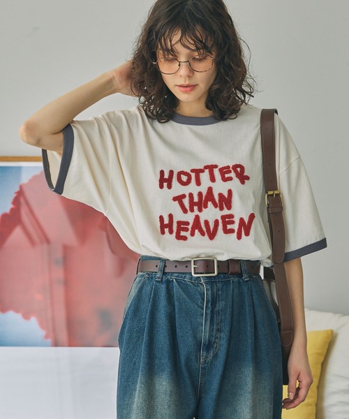 MONO-MART LADY'S(モノマートレディース)の「アソート メッセージ ロゴ グラフィック 半袖Tシャツ(Tシャツ/カットソー・レディース・チャコールグレー/アイボリー系/アイボリー/ネイビー/スミクロ・FREE)」の19枚目の写真