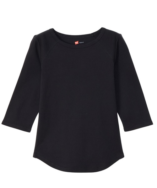 HANES（ヘインズ）の「【Hanes】3/4　スリーブTシャツ HW1-B102　/　HW4-D104（Tシャツ/カットソー・レディース・ホワイト/ネイビー/ブラック・FREE）」の9枚目の写真