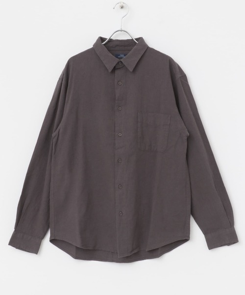 ITEMS URBANRESEARCH（アイテムズ アーバンリサーチ）の「『セットアップ対応』天然素材リネンコットンレギュラーカラーシャツ（シャツ/ブラウス・メンズ・アイボリー/チャコールグレー/ブラウン・MEDIUM/LARGE/X-LARGE）」の4枚目の写真