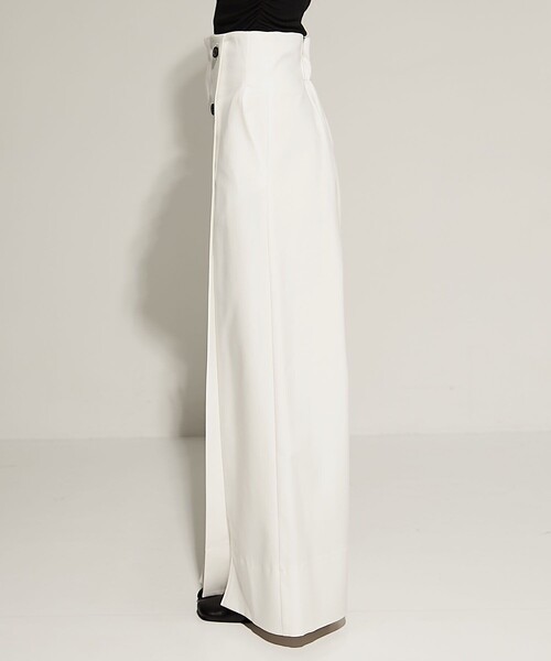 STUDIOUS（ステュディオス）の「【STUDIOUS/ステュディオス】Stretch Cotton Trousers/ストレッチコットントラウザー/ワイドパンツ（その他パンツ・レディース・ブラック/ホワイト・1/2）」の11枚目の写真