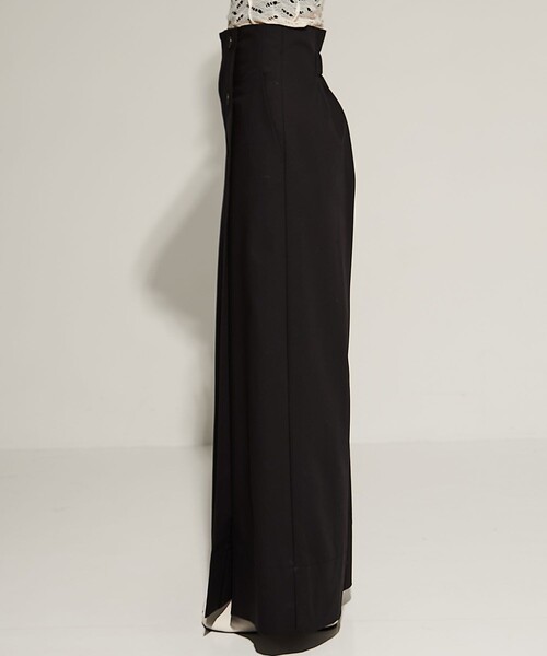 STUDIOUS（ステュディオス）の「【STUDIOUS/ステュディオス】Stretch Cotton Trousers/ストレッチコットントラウザー/ワイドパンツ（その他パンツ・レディース・ブラック/ホワイト・1/2）」の20枚目の写真