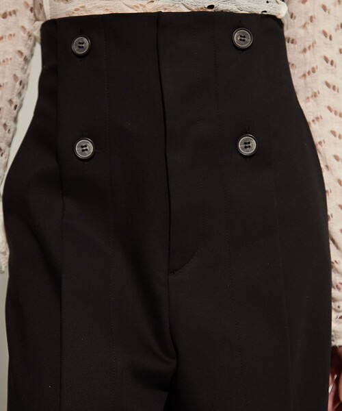 STUDIOUS（ステュディオス）の「【STUDIOUS/ステュディオス】Stretch Cotton Trousers/ストレッチコットントラウザー/ワイドパンツ（その他パンツ・レディース・ブラック/ホワイト・1/2）」の22枚目の写真