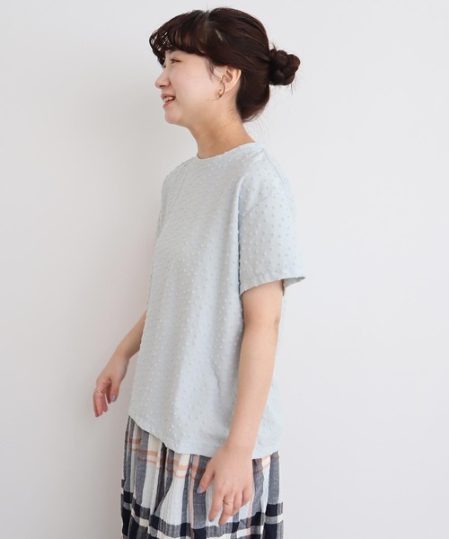 tシャツ 小ドットパイルＴシャツ レディース 小ドットパイルTシャツ（Tシャツ/カットソー）｜l'atelier du