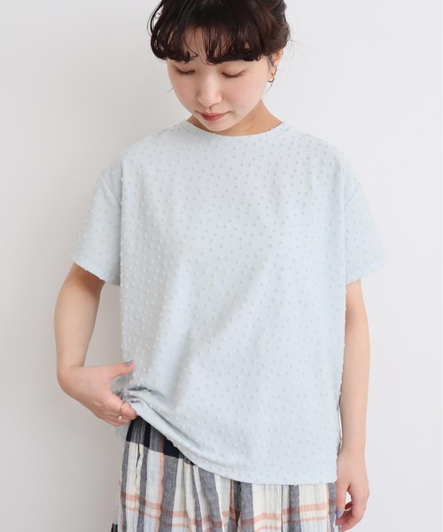 l'atelier du savon（アトリエドサボン）の「_小ドットパイルＴ（Tシャツ/カットソー・レディース・サックスブルー/ブラック/オフホワイト・FREE）」の9枚目の写真
