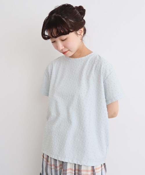 l'atelier du savon（アトリエドサボン）の「_小ドットパイルＴ（Tシャツ/カットソー・レディース・サックスブルー/ブラック/オフホワイト・FREE）」の11枚目の写真