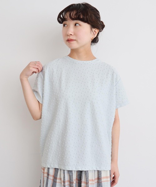 l'atelier du savon（アトリエドサボン）の「_小ドットパイルＴ（Tシャツ/カットソー・レディース・サックスブルー/ブラック/オフホワイト・FREE）」の21枚目の写真