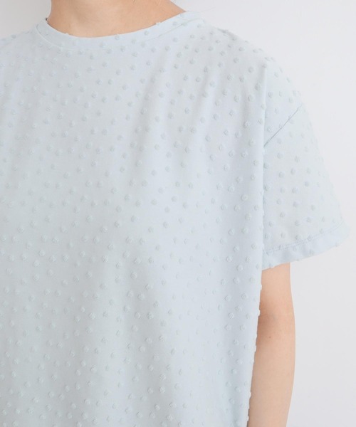 l'atelier du savon（アトリエドサボン）の「_小ドットパイルＴ（Tシャツ/カットソー・レディース・サックスブルー/ブラック/オフホワイト・FREE）」の4枚目の写真