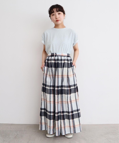 l'atelier du savon（アトリエドサボン）の「_小ドットパイルＴ（Tシャツ/カットソー・レディース・サックスブルー/ブラック/オフホワイト・FREE）」の14枚目の写真