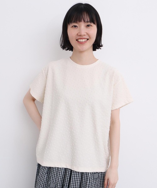 tシャツ 小ドットパイルＴシャツ レディース 小ドットパイルTシャツ（Tシャツ/カットソー）｜l'atelier du