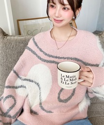 ニット/セーター（ピンク/桃色系・その他総柄）ファッション通販