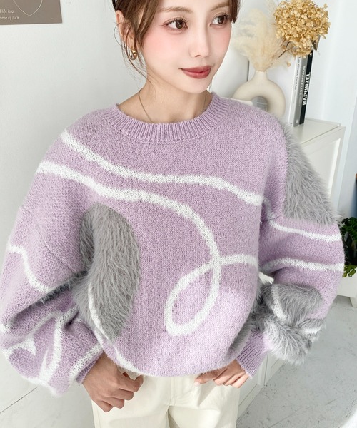 セール】ニュアンスハートジャガードニットプルオーバー（ニット