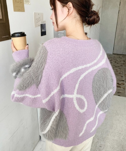 セール】ニュアンスハートジャガードニットプルオーバー（ニット