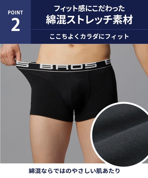 BROS by WACOALMEN（ブロスバイワコールメン）の「ボクサーパンツ　前閉じ　2枚組（ボクサーパンツ・メンズ・ネイビー/ブラック・S/LL/L/M）」の5枚目の写真