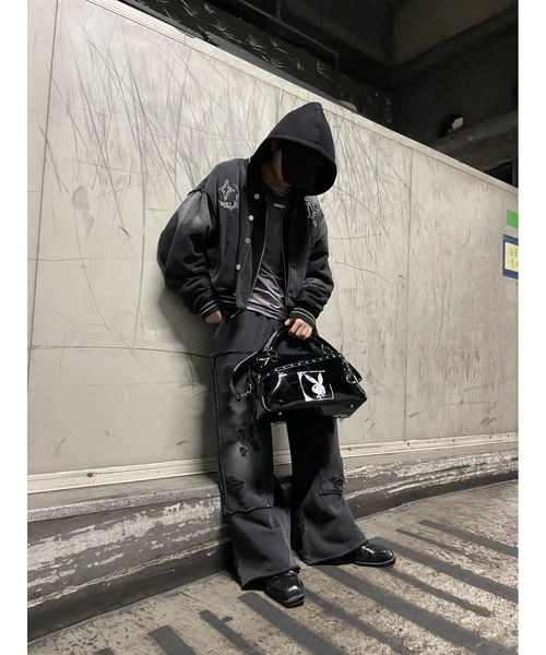 セール】Urban grunge sweatshirt stadium jacket/アーバングランジ