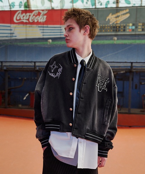セール】Urban grunge sweatshirt stadium jacket/アーバングランジ