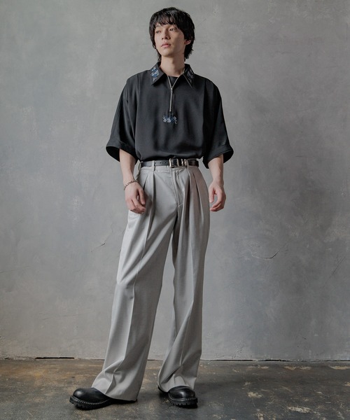 HARE スラックス 「SET UP対応」ロングタックワイドトラウザー
