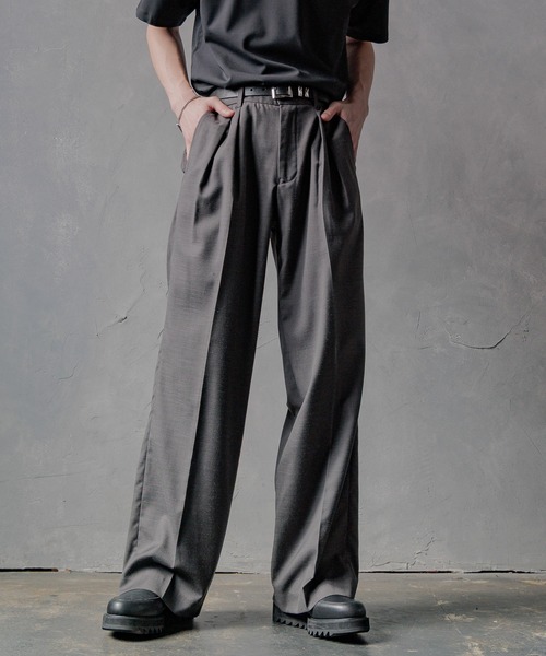 HARE スラックス 「SET UP対応」ロングタックワイドトラウザー