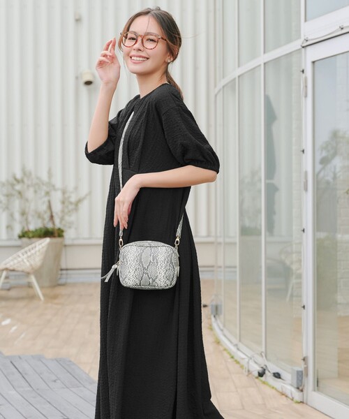 ワッフルVネックワンピース（ワンピース）｜Tiaclasse（ティアクラッセ