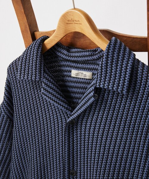 JOURNAL STANDARD relume（ジャーナルスタンダード　レリューム）の「ストライプ カラーレース 半袖シャツ（シャツ/ブラウス・メンズ・イエロー/オレンジ/ブルー/ブラックミックス/ベージュ系その他・LARGE/MEDIUM）」の7枚目の写真