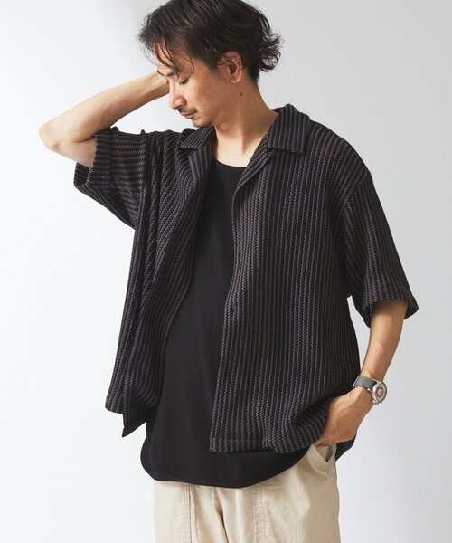 JOURNAL STANDARD relume（ジャーナルスタンダード　レリューム）の「ストライプ カラーレース 半袖シャツ（シャツ/ブラウス・メンズ・イエロー/オレンジ/ブルー/ブラックミックス/ベージュ系その他・LARGE/MEDIUM）」の17枚目の写真