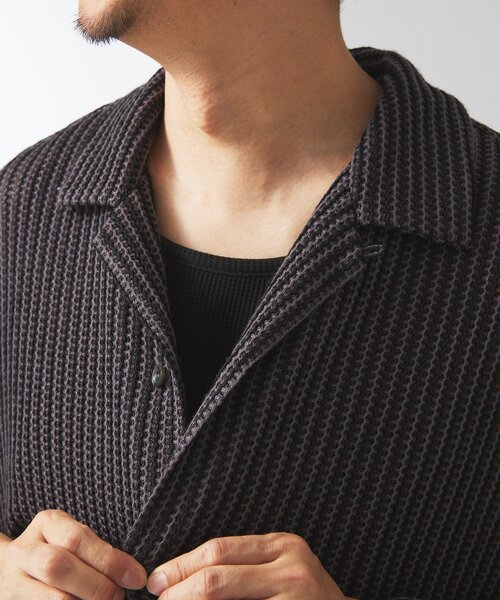 JOURNAL STANDARD relume（ジャーナルスタンダード　レリューム）の「ストライプ カラーレース 半袖シャツ（シャツ/ブラウス・メンズ・イエロー/オレンジ/ブルー/ブラックミックス/ベージュ系その他・LARGE/MEDIUM）」の21枚目の写真