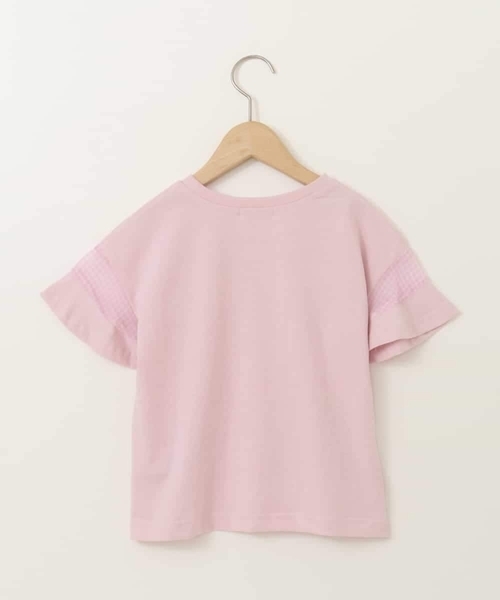 a.v.v（アーヴェヴェ）の「【累計1万枚販売/接触冷感/ジメジメ対策/毛玉になりにくい/安心の綿100％】[100-130]シアーギンガムキリカエスリーブＴシャツ（Tシャツ/カットソー・キッズ・ライトピンク/ブラック/ホワイト/ダークインディゴブルー・100/110/120/130）」の19枚目の写真