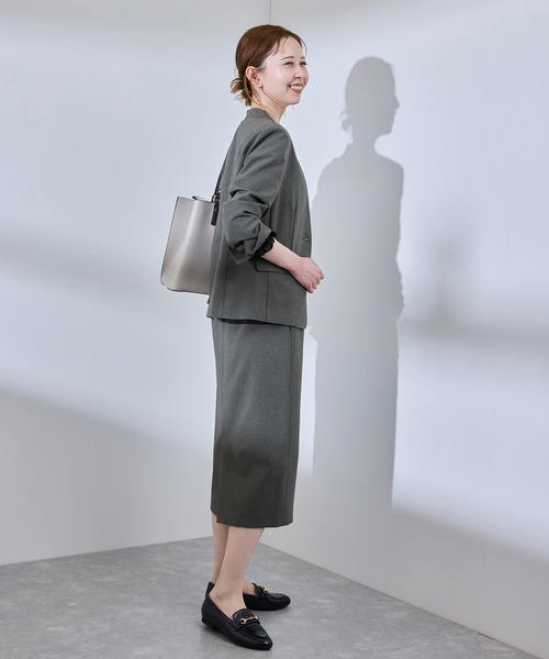 ROPE' PICNIC（ロペピクニック）の「【UV対応】【リネンライク・シリーズ】ノーラペルジャケット/通勤・セットアップ対応（ノーカラージャケット・レディース・ダークブラウン/ネイビー/グレー/グレー系その他・40/38/36）」の11枚目の写真