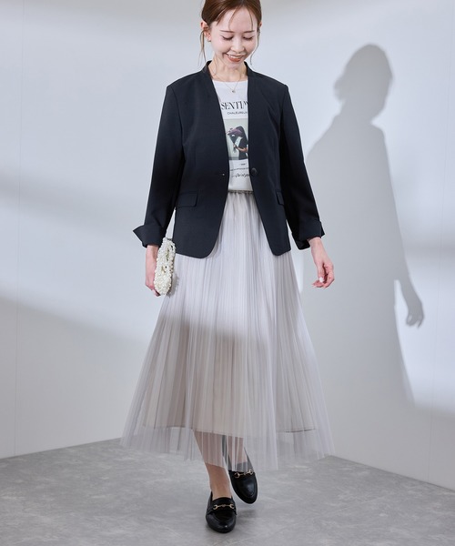 UV対応】【リネンライク・シリーズ】ノーラペルジャケット/通勤