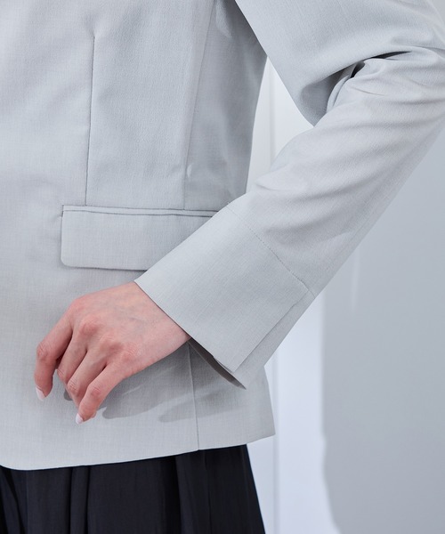 UV対応】【リネンライク・シリーズ】ノーラペルジャケット/通勤