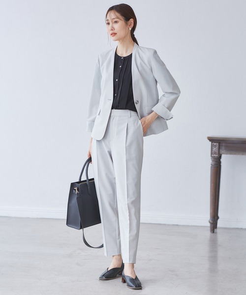 UV対応】【リネンライク・シリーズ】ノーラペルジャケット/通勤