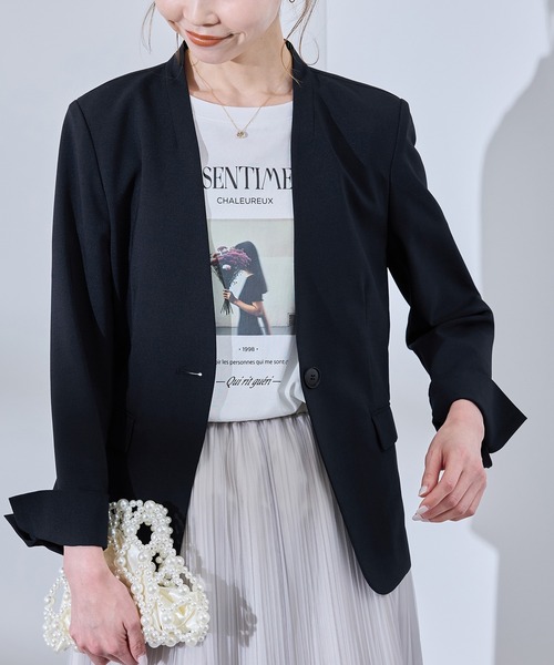 セール】【UV対応】【リネンライク・シリーズ】ノーラペルジャケット