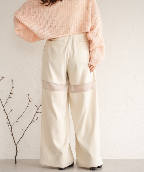 mideal(マイディール)の「sheer part wide pants / シアーパートワイドパンツ(その他パンツ・レディース・アイボリー/ブラック・MEDIUM/SMALL)」の10枚目の写真