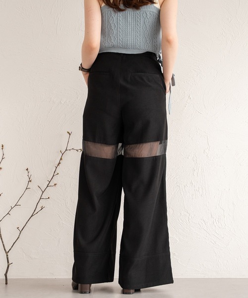 mideal(マイディール)の「sheer part wide pants / シアーパートワイドパンツ(その他パンツ・レディース・アイボリー/ブラック・MEDIUM/SMALL)」の17枚目の写真