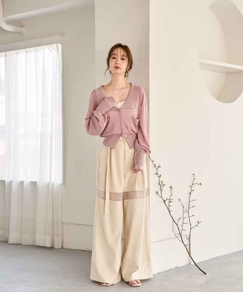 sheer part wide pants / シアーパートワイドパンツ（その他パンツ